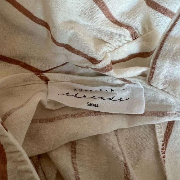 American Threads White and Brown Striped Top - Picture 3 of 3